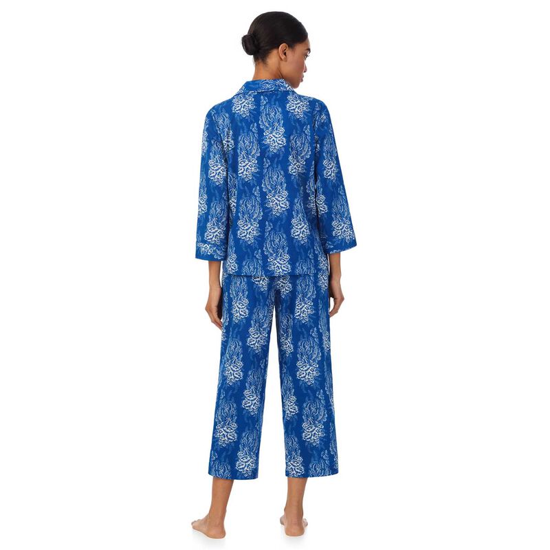 Lauren Ralph Lauren Classic Lawn 3/4 Sleeve Notch Collar Pajama Set image number 1